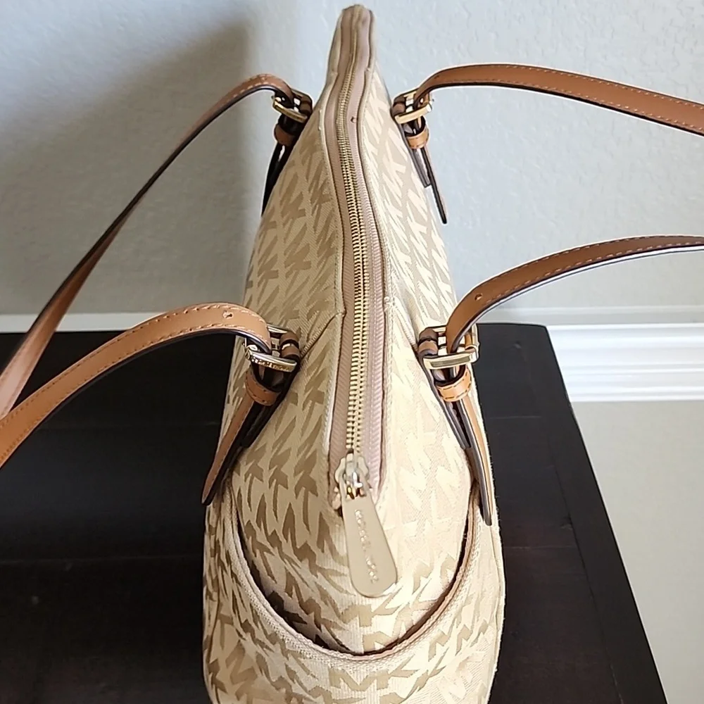 Michael Kors Monogramed Canvas Medium Size Tote/Shoulder Bag